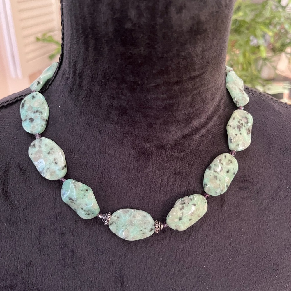 Kiwi Jasper toggle necklace